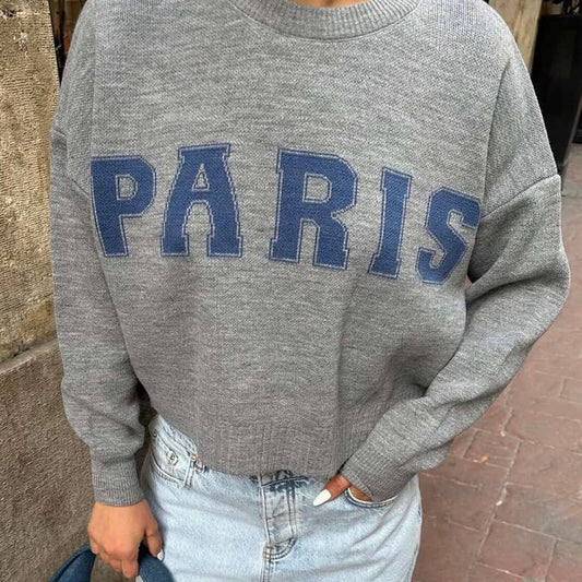 Сив пуловер Paris - Комфорт и стил